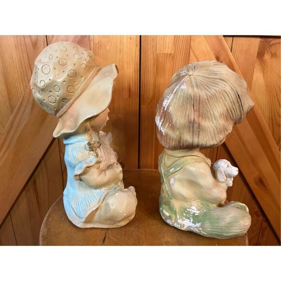 Alice & Andy Chalkware Statues Lawn Ornaments Universal Statuary 1974 - Picture 4 of 14